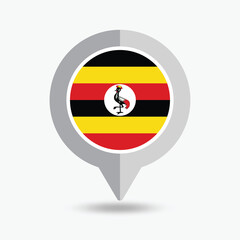 Uganda Location Pin Icon Vector Illustration