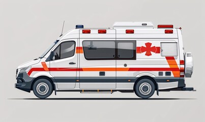 isolate ambulance on white background
