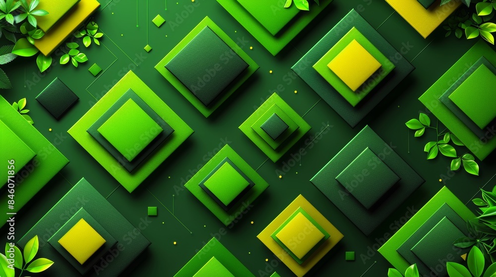 Poster colorful realistic abstract design with geometric shapes and gradients background, overlapping layer