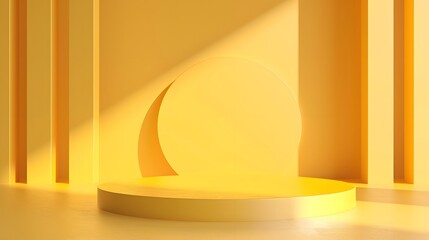 podium yellow background. 