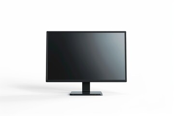 Black computer monitor isolated on white background