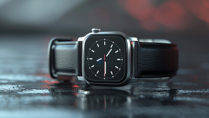 3d rendered smart watch isolated on plain background, smart touch, digital dial, 