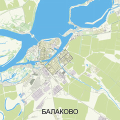 Balakovo, Russia map poster art