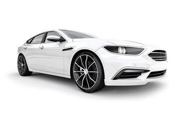 White car isolated on white background