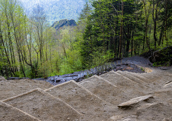 The Alum Cave Trail  Descending From Alum Cave, Great Smoky Mountains National Park, Tennessee, USA
