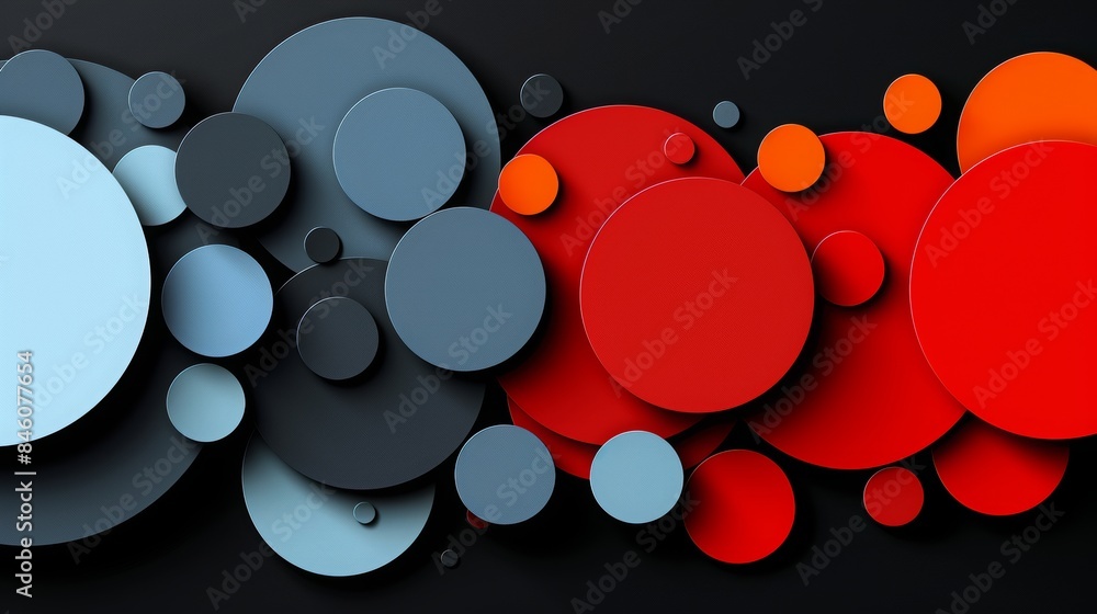 Poster colorful realistic abstract design with geometric shapes and gradients background, overlapping layer