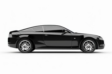 Black car isolated on white background, side view