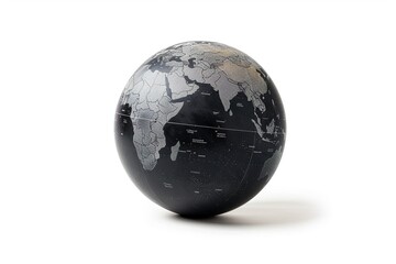 Fototapeta premium Black globe isolated on white background