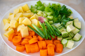 Fresh organic and colorful vegetables selective focus.