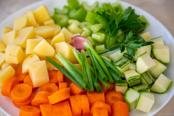 Fresh organic and colorful vegetables selective focus.