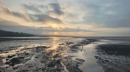 Fototapeta premium Seen firth sea during low tide