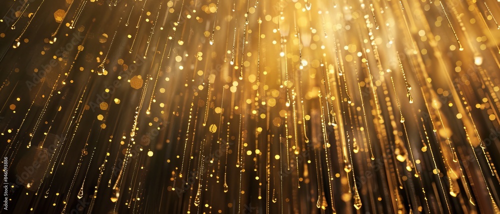 Poster abstract background with golden lights and bokeh effect, creating a festive and elegant atmosphere p