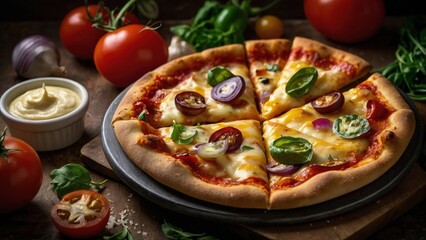 Delectably Cheesy Pizza Photo