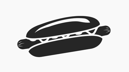 hotdog silhouette isolated on white