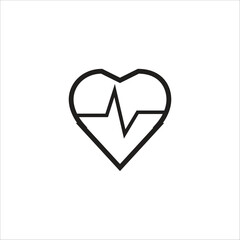 heart pulse vector icon line template