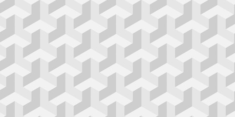Background of cube geometric pattern grid backdrop triangle background. Abstract cube geometric tile and mosaic wall or grid backdrop hexagon technology. white and gray geometric block cube structure.