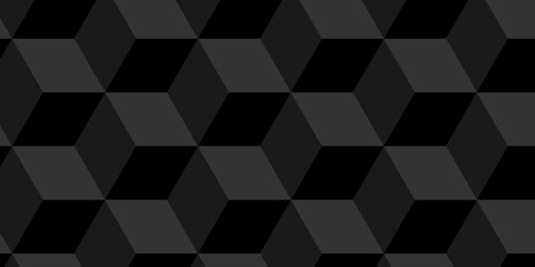 Vector of cube geometric pattern grid backdrop triangle background. Abstract cube geometric tile and mosaic wall or grid backdrop hexagon technology. black or gray geometric block cube structure.