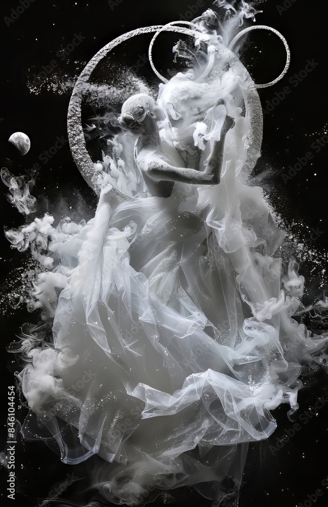 Canvas Prints white wedding dress made from powder