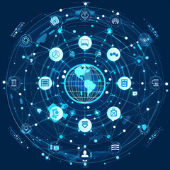 image that captures the essence of the Bluesky platform, a new, open-source social media network that emphasizes decentralization and user control.