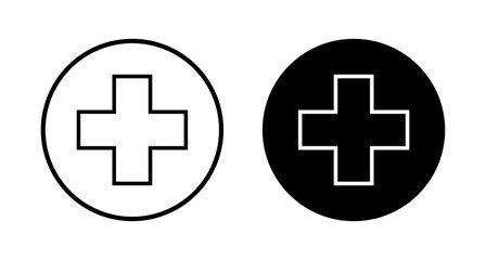 Obraz premium Plus Icon vector isolated on white background. Add plus icon. Addition sign. Medical Plus icon