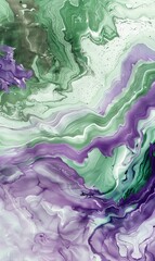 Obraz premium Abstract marble background with lavender and green pattern. Liquid marble texture