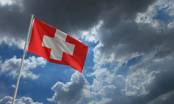 switzerland flag waving swiss country national celeb ration festival 1 first august month national festival celebration independence freedom europe patriotism template happy event winter traditional 