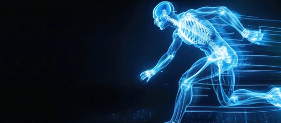 Abstract Representation of a Running Human Skeleton