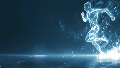 Digital Runner in a Futuristic Setting