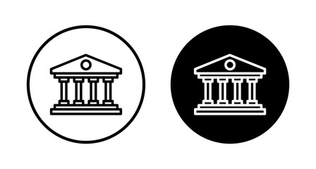 Bank icon vector isolated on white background. bank vector icon, museum, university