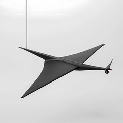 Intriguing Design of the Isolated Charcoal Hang Glider from Side Bottom - Second Perspective