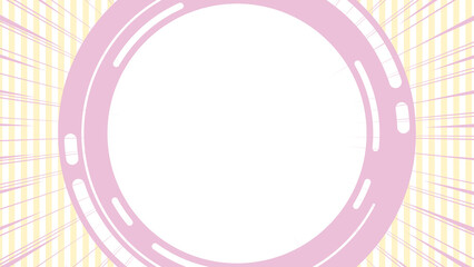 集中線と円のフレームのイラスト