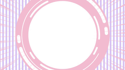 集中線と円のフレームのイラスト