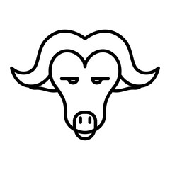 Buffalo head icon. outline icon