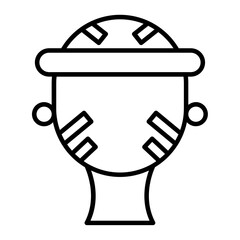 Massai Face icon. outline icon