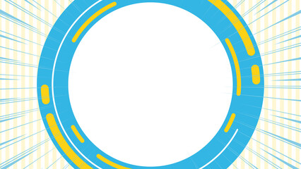 集中線と円のフレームのイラスト