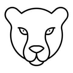 Puma head icon. outline icon