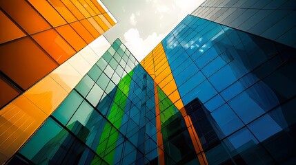 Fototapeta premium glasses colorful window building