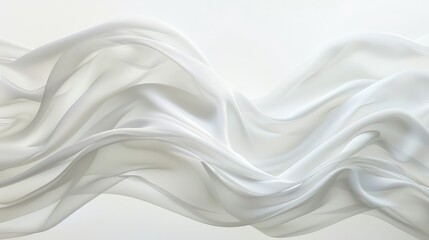 Obraz premium Abstract white waves flow gracefully against a clean background, evoking a sense of purity and simplicity