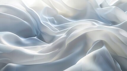 Obraz premium Abstract white waves flow gracefully against a clean background, evoking a sense of purity and simplicity