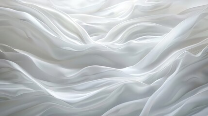 Obraz premium Abstract white waves flow gracefully against a clean background, evoking a sense of purity and simplicity