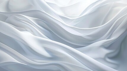 Obraz premium Abstract white waves flow gracefully against a clean background, evoking a sense of purity and simplicity