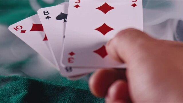 Gambling Holding Blackjack Poker Cards