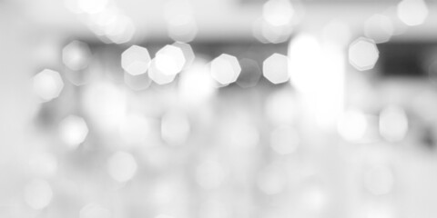 Blur white abstract background, blurred grey gradient bright light with copy space backdrop, banner, blank mordern business office interior hallway building design background