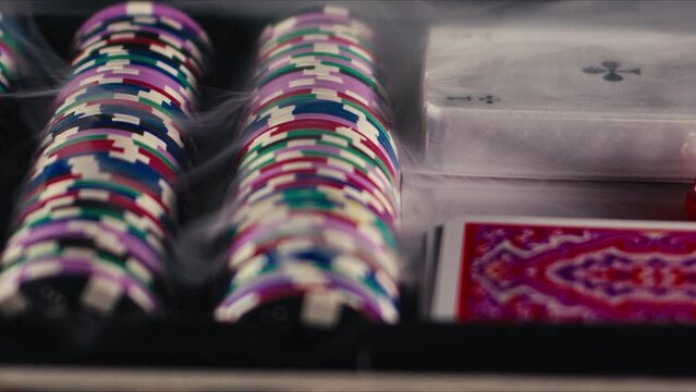 Gambling Set Dices Cards and Money Chips
