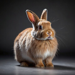 Obraz premium Studio Portrait of Cute Rabbit Isolated on Transparent Background