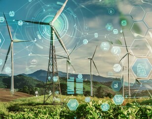 A digital windmill harnessing wind energy and transmitting data about local climate conditions