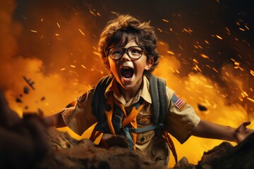 Obraz premium Spirit of Scout : an image celebrating the courage, resourcefulness and adventurous spirit embodied by those who share the values of Scouting.
