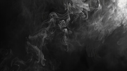 focused smoke with black background generative ai