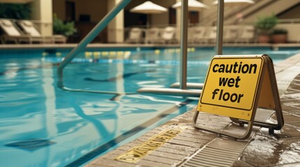 "Caution wet floor" warning sign generative ai
