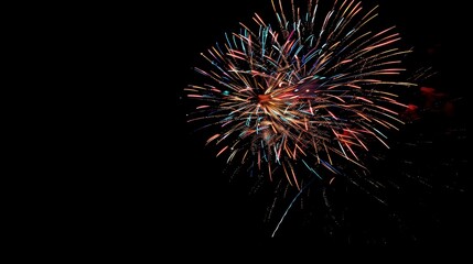 Obraz premium Vibrant fireworks display lighting up the night sky with colorful bursts and trails, creating a spectacular and festive celebration scene.